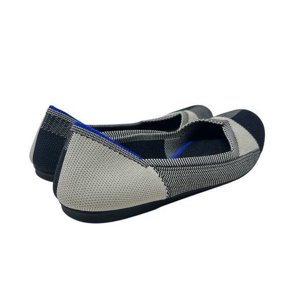 Rothy's The Flat Captoe Black‎ White Plaid Check Retired Ballerina Size 7 - Picture 9 of 14